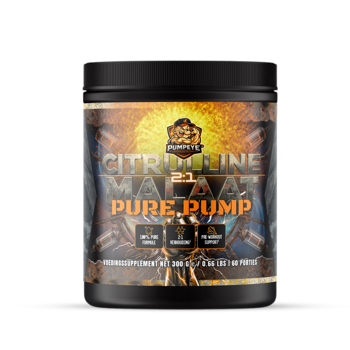 Pumpeye Dutch Nutrition Citrulline Malaat 2:1 Pure Pump Stim Vrij 